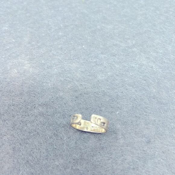 925 Thailand Sterling Silver Footprints Toe Ring Adjustable Size - Picture 9 of 12